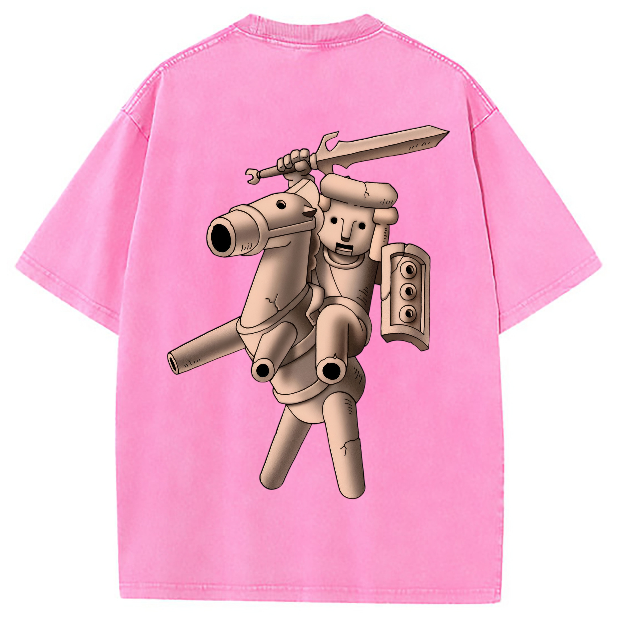 （画像用） ドラゴンクエスト Doragon Kuesuto Dragon Quest 綿100% ヴィンテージ風 半袖Tシャツ（背面プリント）
